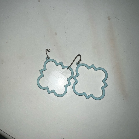 blue fun shaped earrings never worn!! - Picture 1 of 2